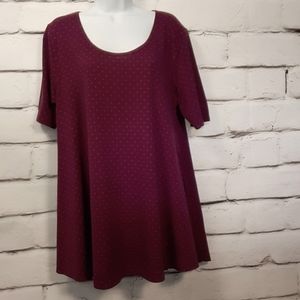 LulaRoe Tunic Maroon With Pink Polka-dots Medium